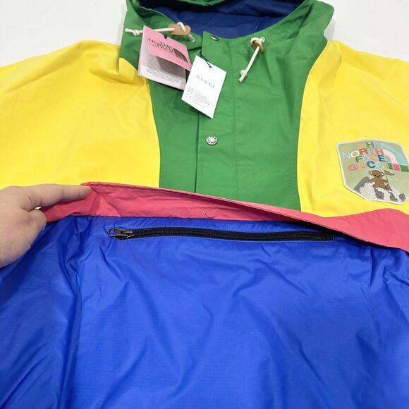Gucci x The North Face XL Windbreaker Rain Anorak Jacket Color Block NWT - Picture 7 of 14